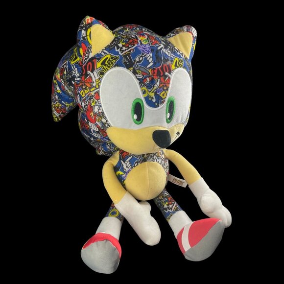Sonic The Hedgehog Plush Toy 17" Comic Print Design By Toy Factory - Picture 2 of 10